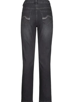Clearance BADER Jeans mit schönen Stickereien und funkelnden Strassteinen GRAFIT