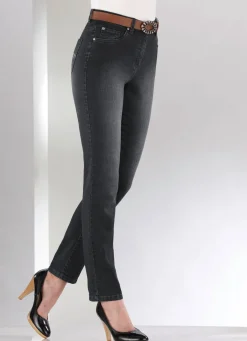 Clearance BADER Jeans mit schönen Stickereien und funkelnden Strassteinen GRAFIT