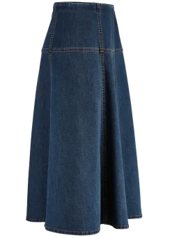 Outlet BADER Jeans-Rock mit kontrastfarbenen Teilungsnähten DUNKELBLAU