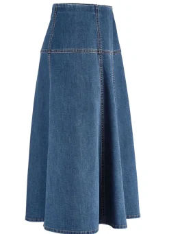 Discount BADER Jeans-Rock mit kontrastfarbenen Teilungsnähten JEANSBLAU