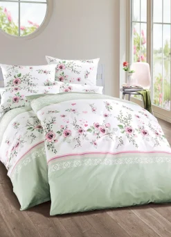 Outlet BADER Jersey Bettwäsche-Garnitur aus 100% Baumwolle GRÜN