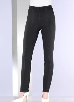 Discount COSMA Jersey-Hose in Denim-Optik SCHWARZ