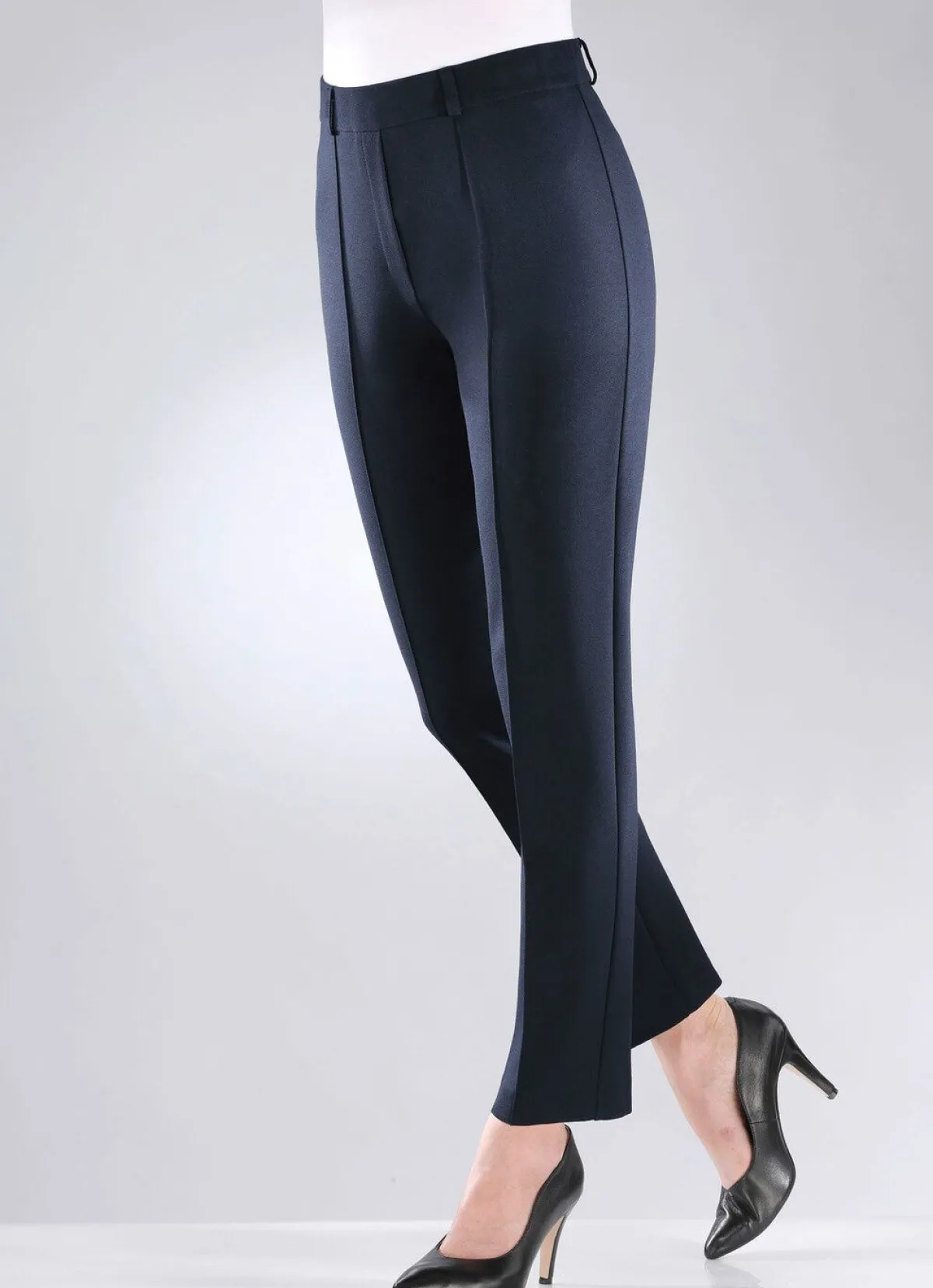 Sale KLAUS MODELLE MADE IN GERMANY Jerseyhose mit abgesteppten Biesen MARINE
