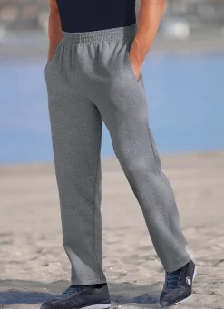 Outlet BADER Jogginghose aus reiner Baumwolle in 5 Farben DUNKELGRAU
