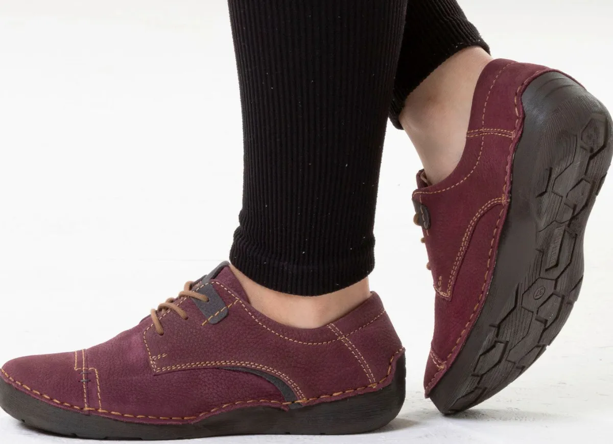Online JOSEF SEIBEL , klassische Damen-Schnürschuhe, Weite G, mit herausnehmbarem Fußbett BEERE-GRAU