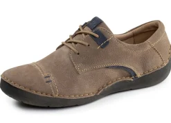 JOSEF SEIBEL , klassische Damen-Schnürschuhe, Weite G, mit herausnehmbarem Fußbett CAMEL-MARINE