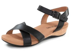 Outlet JOSEF SEIBEL , leichte Damen-Sandalen, Weite G, aus Leder SCHWARZ