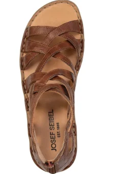 Best JOSEF SEIBEL , sommerliche Damen-Sandalen, Weite G, aus Leder KASTANIE