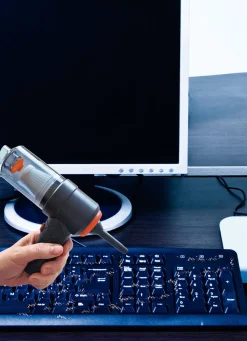 Sale BADER Kabelloser 2-in1 Mini-Akku-Handstaubsauger DUNKELGRAU
