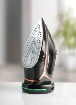 New BADER Kabelloses Dampfbügeleisen SCHWARZ-ROSEGOLD