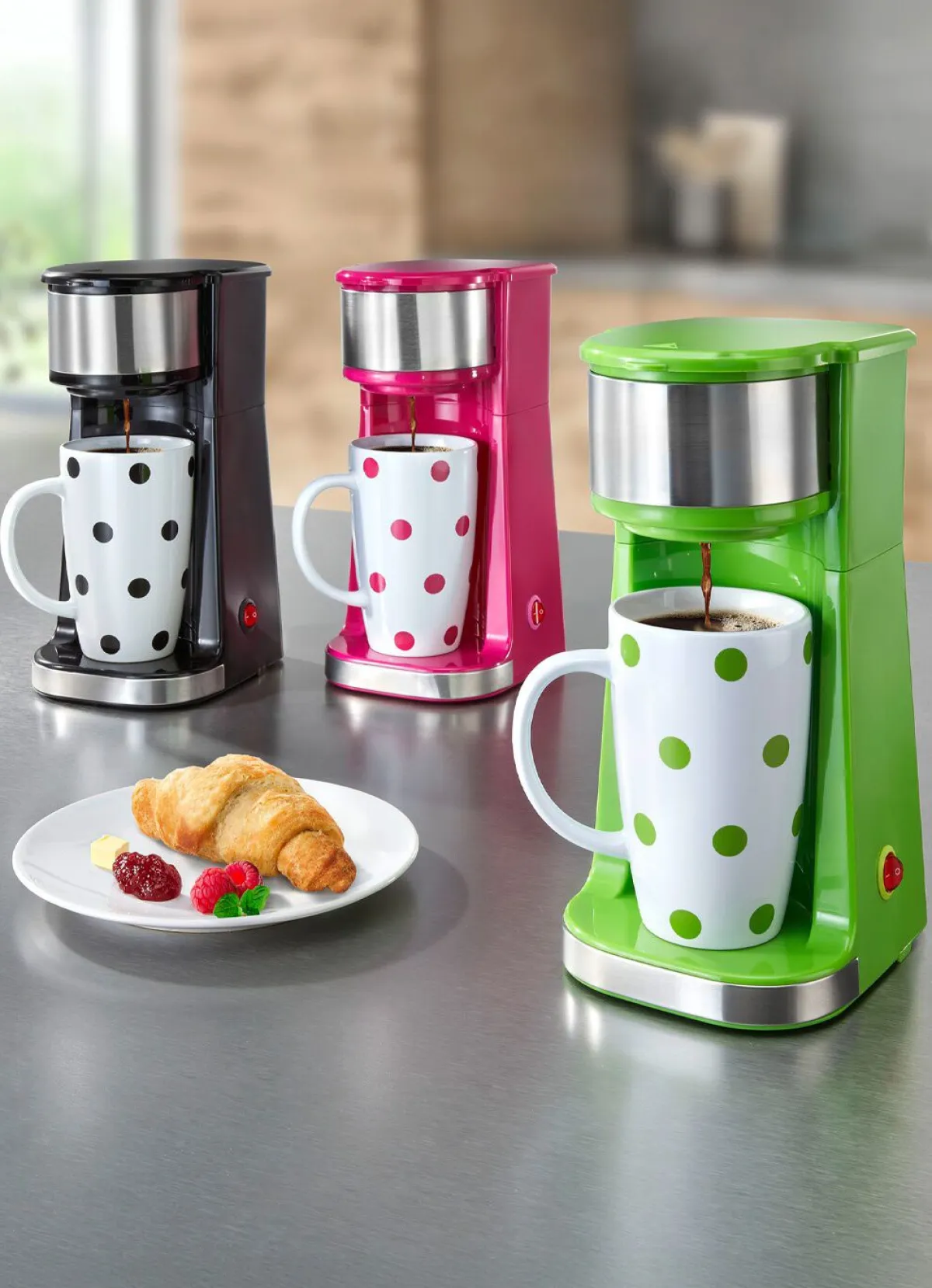 Hot BADER Kaffeemaschine für den schnellen Kaffeegenuss GRÜN
