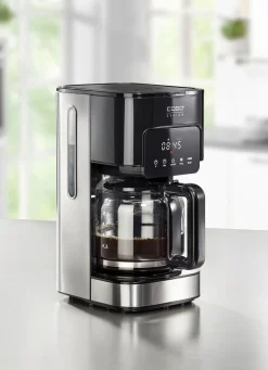 CASO Kaffeemaschine für 12 Tassen SCHWARZ-SILBER