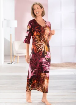 Hot KLAUS MODELLE MADE IN GERMANY Kaftan in Preiu-Quaität BURGUND-AZALEE-KORALLE-BUNT