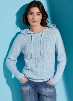 Sale BADER Kapuzenpullover mit Rippenabschlüssen HELLBLAU