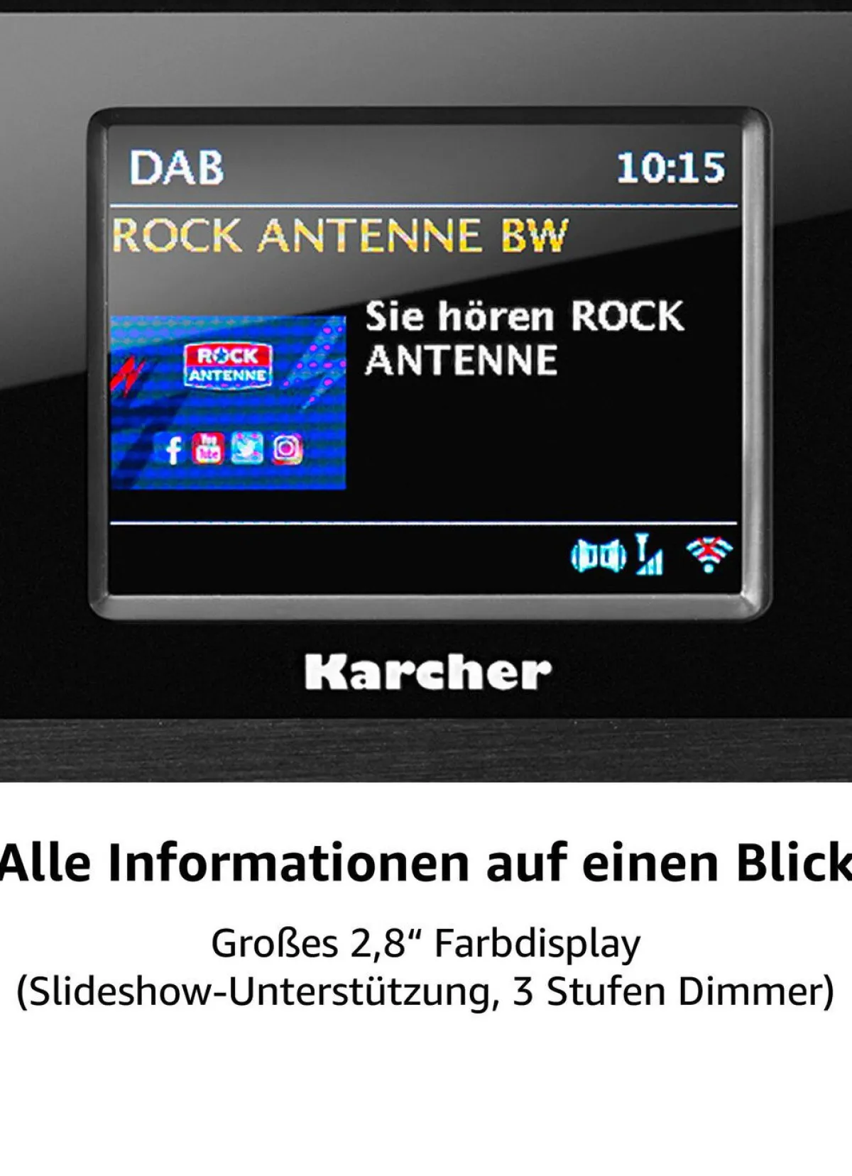 Outlet KARCHER "" Internetradio mit CD-Spieler SCHWARZ