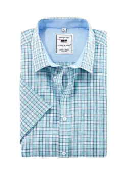 Clearance MILANO ITALY Kariertes ""-Hemd in 4 Farben TÜRKIS KARIERT
