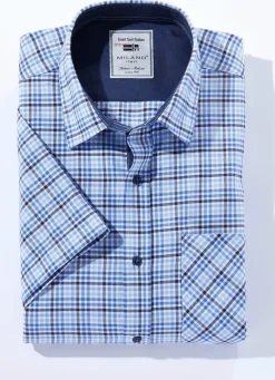 New MILANO ITALY Kariertes ""-Hemd in 4 Farben BLEU-BLAU KARIERT