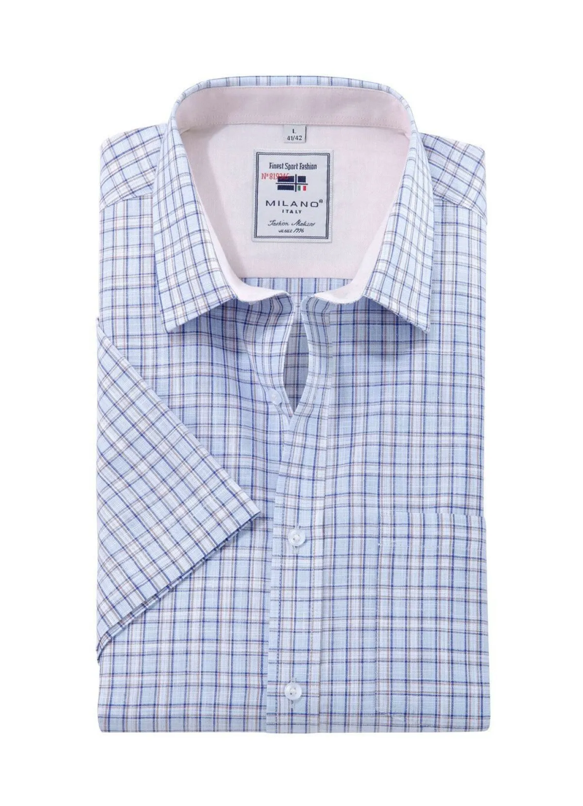 Discount MILANO ITALY Kariertes ""-Hemd in 4 Farben BLEU KARIERT