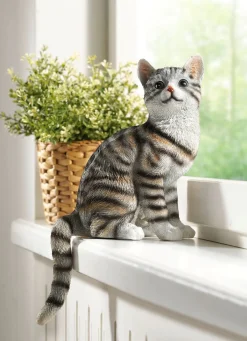 BADER Katze von Hand bemalt GRAU-SCHWARZ