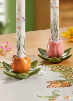 Hot BADER Kerzenhalter, 2er-Set rosa-gelb-grün