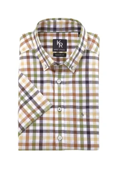 BADER "King's Road"-Hemd mit Button-Down-Kragen in 4 Farben GRÜN-MARINE KARIERT