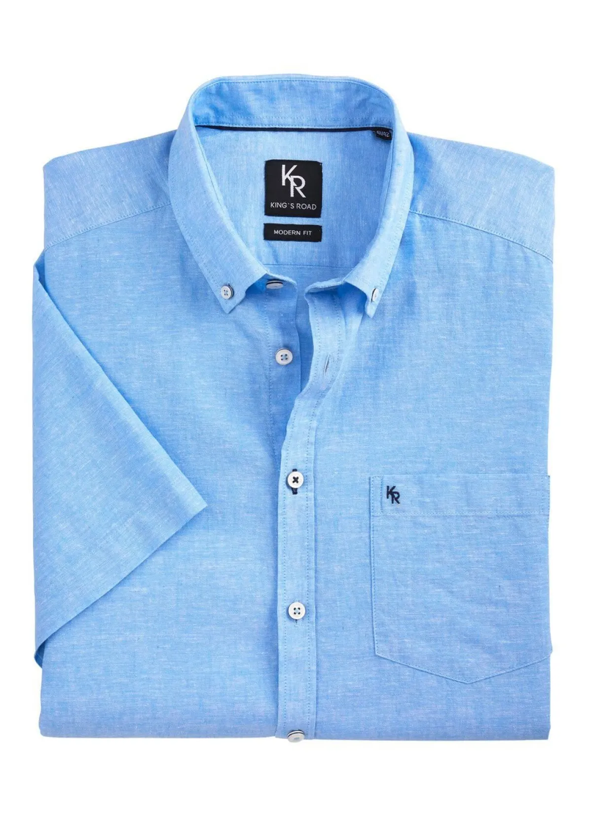 Hot BADER "King's Road"-Hemd mit Button-Down-Kragen in 4 Farben HELLBLAU MELIERT