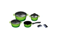 Hot BADER "KING" 9-teiliges Aluguss-Kochtopf-Set mit FUSION® keramischer Antihaftbeschichtung GRÜN