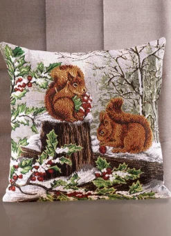 New BADER Kissenbezug Eichhörnchen aus Gobelin BUNT