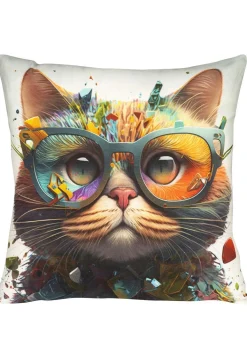Online BADER Kissenbezug mit Katzen-Motiv BUNT