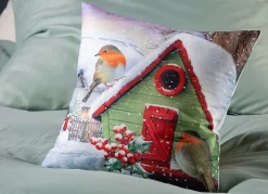 New BADER Kissenbezug Vogelhäuschen BUNT