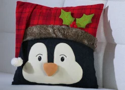 BADER Kissenbezug Weihnachtspinguin BUNT