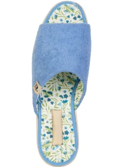 Outlet BADER Klassische Damen-Hausschuhe, aus Textilmaterial HIMMELBLAU