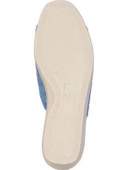 Outlet BADER Klassische Damen-Hausschuhe, aus Textilmaterial HIMMELBLAU