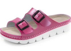 BADER Klassische Damen-Pantoletten, mit verstellbaren Schließen PINK
