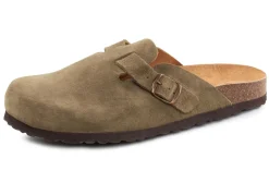 Best BADER Klassische Herren-Clogs, mit verstellbarer Spange OLIV
