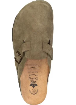Best BADER Klassische Herren-Clogs, mit verstellbarer Spange OLIV