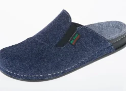 Best BADER Klassische Herren-Hausschuhe, mit Gummizug JEANSBLAU