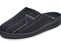 Clearance BADER Klassische Herren-Hausschuhe, aus Textil SCHWARZ-GRAU
