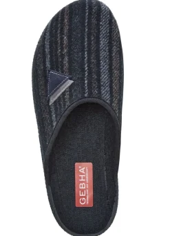 Clearance BADER Klassische Herren-Hausschuhe, aus Textil SCHWARZ-GRAU