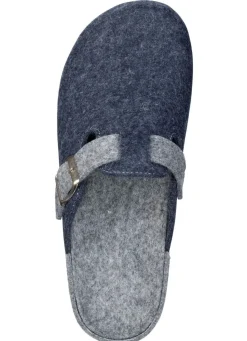 Discount BADER Klassische Herren-Hausschuhe, aus Wollfilz MARINE