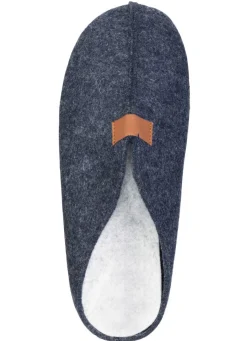 New BADER Klassische Herren-Hausschuhe, aus Wollfilz BLAU