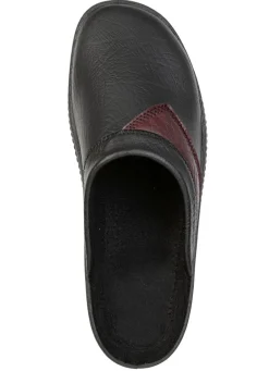 Clearance BADER Klassische Herren-Pantoletten, mit anatomisch geformtem Fußbett SCHWARZ-BURGUND