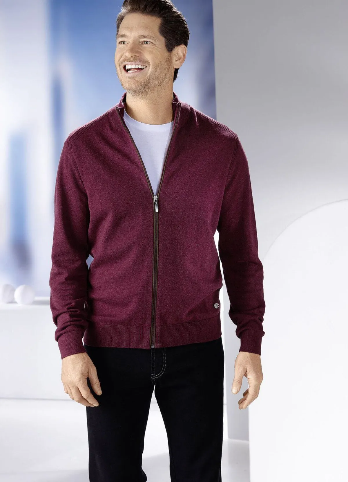 New BADER Klassische "King's Road"-Jacke in 3 Farben BORDEAUX MELIERT