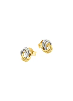 Online BADER Klassische Knoten-Ohrstecker in Bicolor