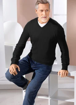 Sale BADER Klassischer V-Pullover in 4 Farben SCHWARZ