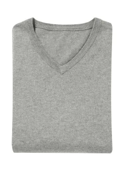 Best BADER Klassischer V-Pullover in 4 Farben GRAU MELIERT