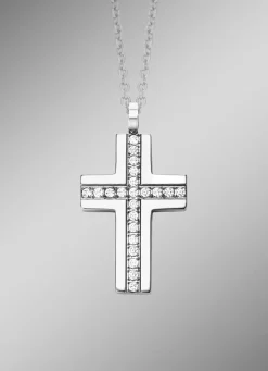 Sale BADER Klassischer Kreuz-Anhänger mit synth. Zirkonia