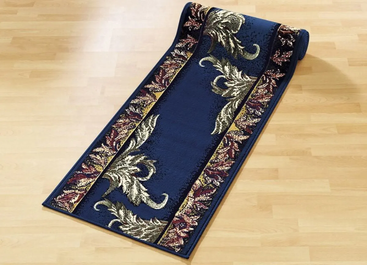 New BADER Klassischer Läufer in Wunschlänge BLAU