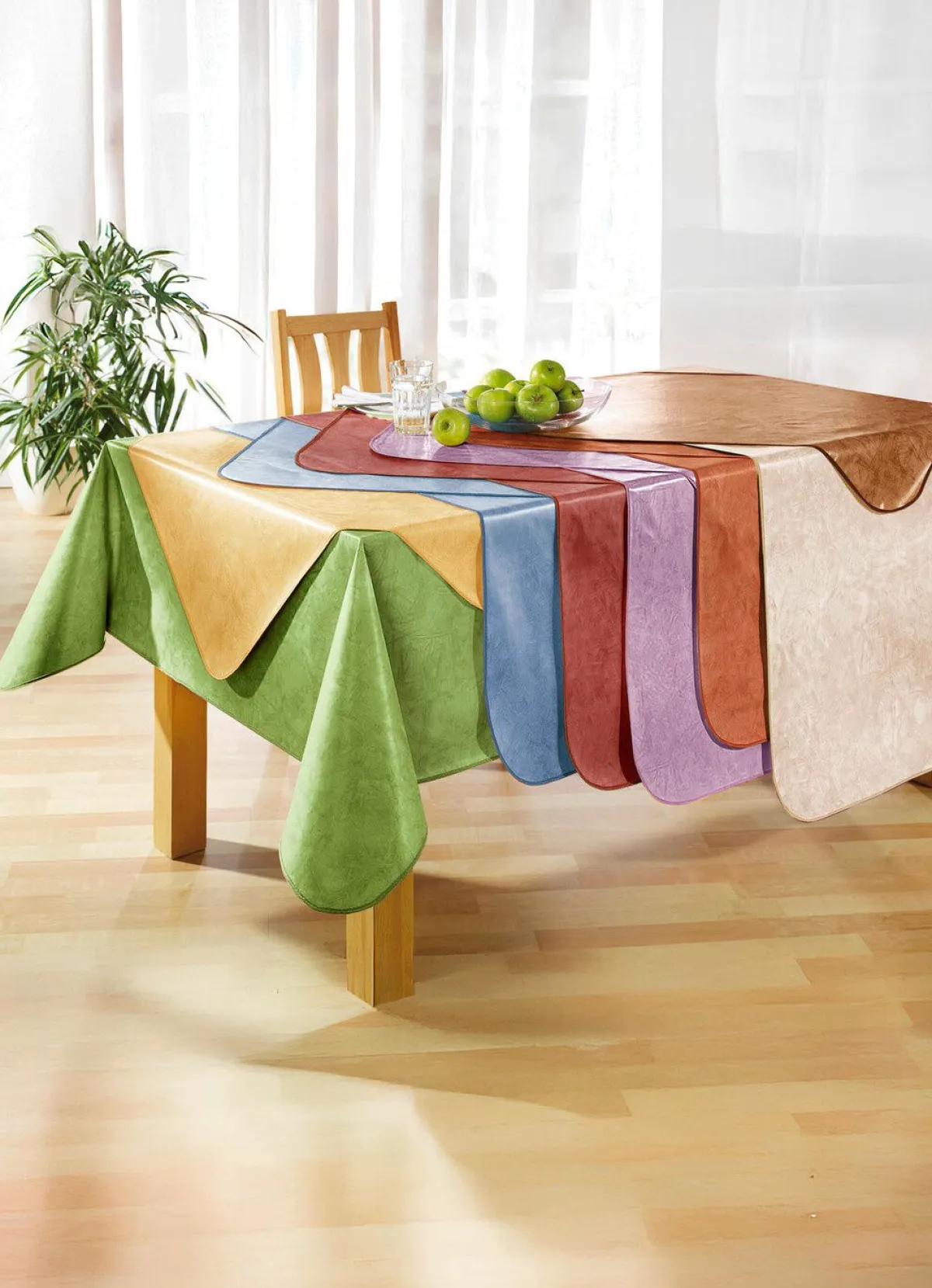 New BADER Klassisch marmorierte Wachstuch-Tischdecke