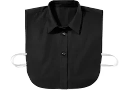 New KLAUS MODELLE MADE IN GERMANY Klaus Modelle, Damen-Blusenkragen, aus feinem Popeline SCHWARZ